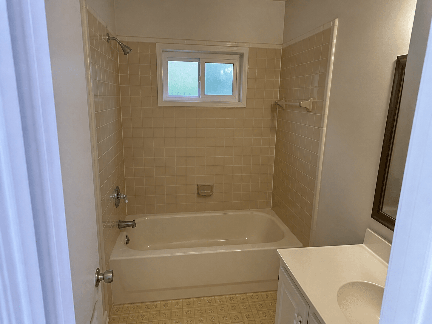 Existing bathtub alcove submitted with the homeowner's request